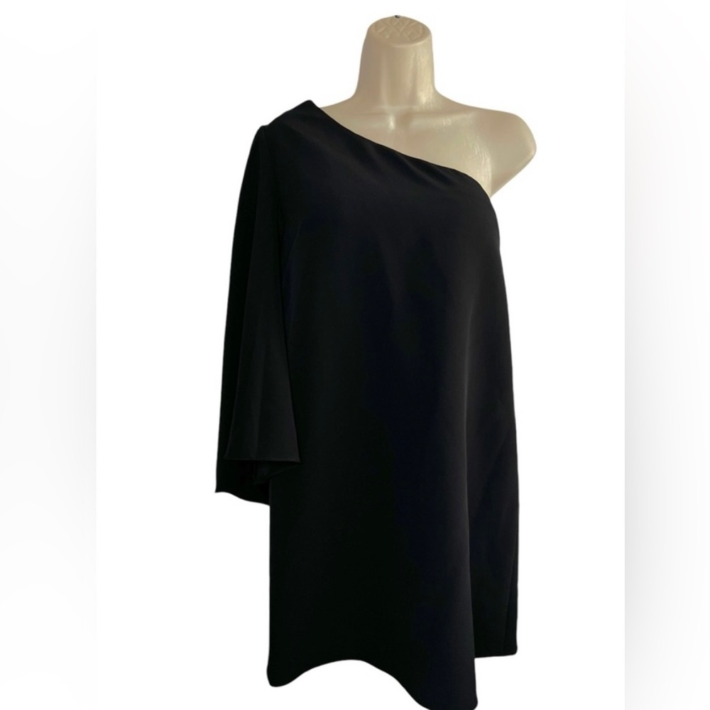 Milly One shoulder black cocktail dress size 0